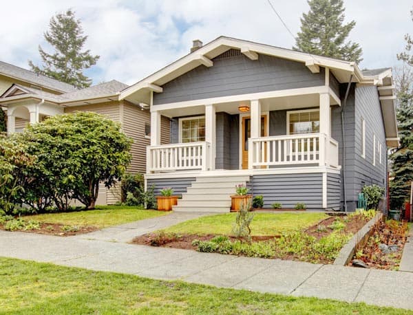 Single story house with a covered front porch, the kind often built over a crawl space