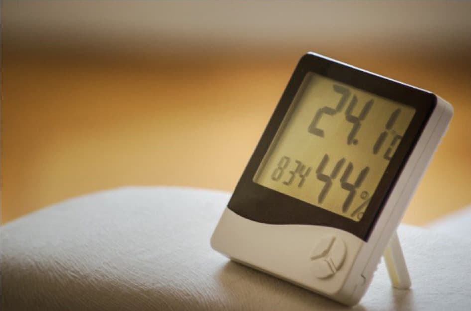 Hygrometer measuring basement humidity level
