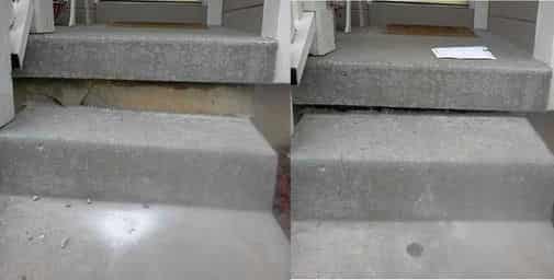 Epp Foundation Repair leveling sinking concrete steps before and after for improved safety and appearance.