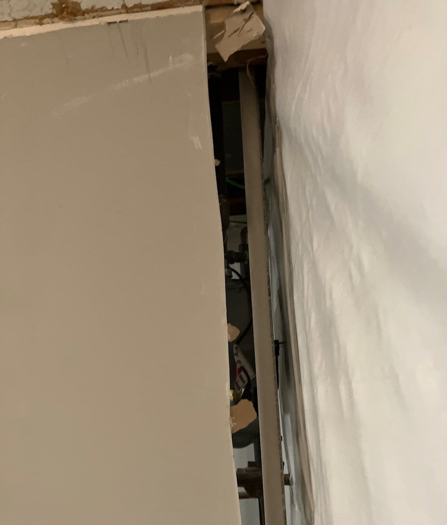 Early warning signs of wet drywall in finished basements on a Midwest home