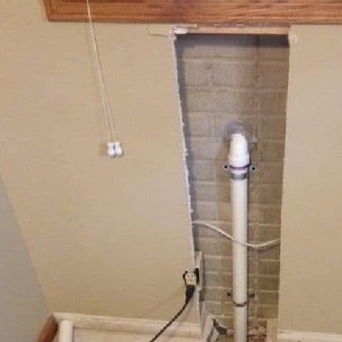 Window well drain installed