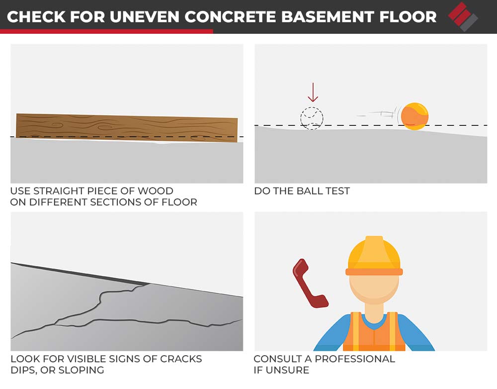 Check for Uneven Concrete Basement Floor